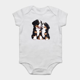 bernese mountain dog puppy Baby Bodysuit